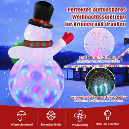 Danxilu 14FT Christmas Inflatable Snowman with LED Lights - Outdoor Holiday Decor