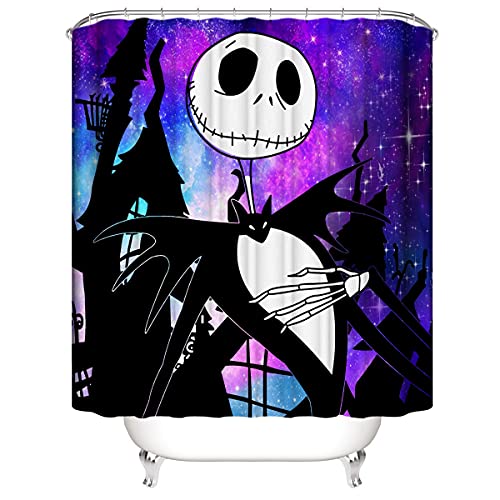 Christmas Shower Curtain Set with 12 Hooks Waterproof Bathroom Decor 71x71 Inch