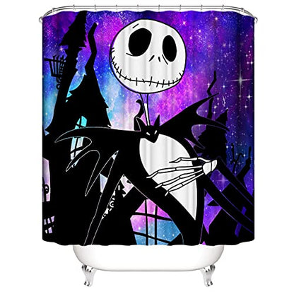 Christmas Shower Curtain Set with 12 Hooks Waterproof Bathroom Decor 71x71 Inch