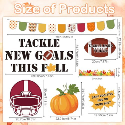 Football Classroom Bulletin Board Decor - Tackle New Goals Fall Theme
