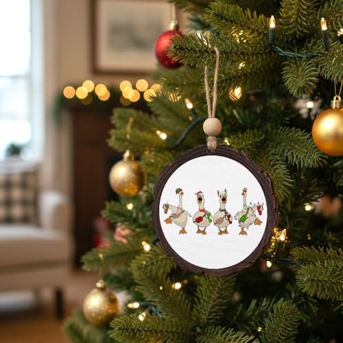 Goose Christmas Wooden Ornament - Goose Lover Holiday Decor for Xmas Tree & Gifts