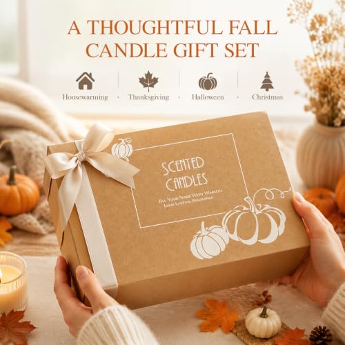 Brown Fall Scented Candles 6 Pack - Natural Soy Wax Home Fragrance