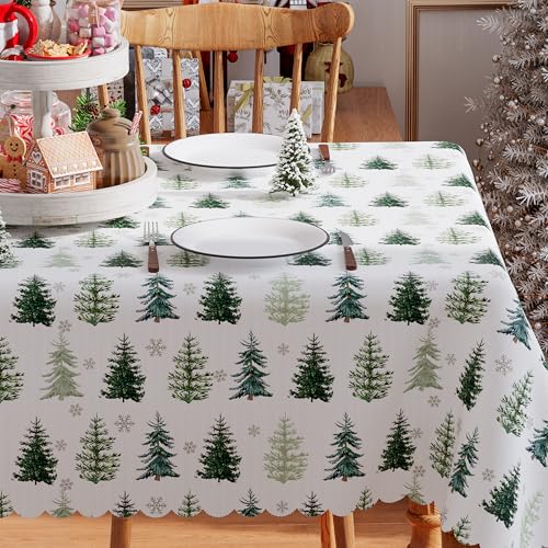 Christmas Tablecloth Rectangle 52x70 Inch Winter Holiday Home Decor