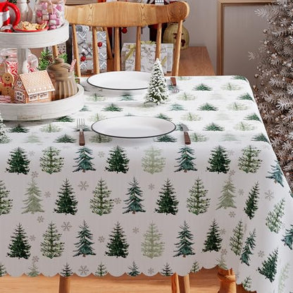 Christmas Tablecloth Rectangle 52x70 Inch Winter Holiday Home Decor