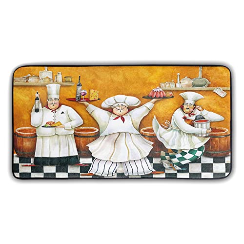 Non-Slip Kitchen Rugs and Mats - Washable Fat Chef Decor 39x20 Inches