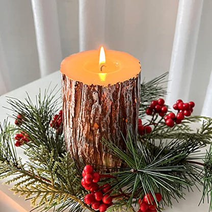 Unscented Dripless Candle Set of 3 - 4, 5, 6 Inches, 300 Hours Burn Time, Country Style