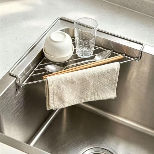 2PCS Stainless Steel Corner Sink Shelf - Triangular Kitchen Organizer