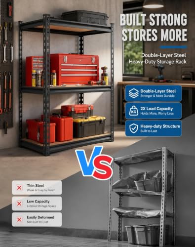 OUTLANE Heavy Duty 5-Tier Garage Shelving Rack 2500 lbs Adjustable Storage
