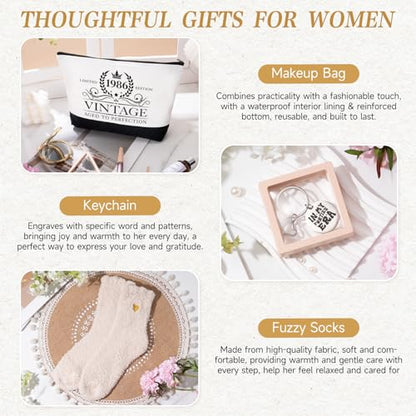 40th Birthday Gifts for Women - Canvas Tote Bag Glass Candle & More - Variation of 40th