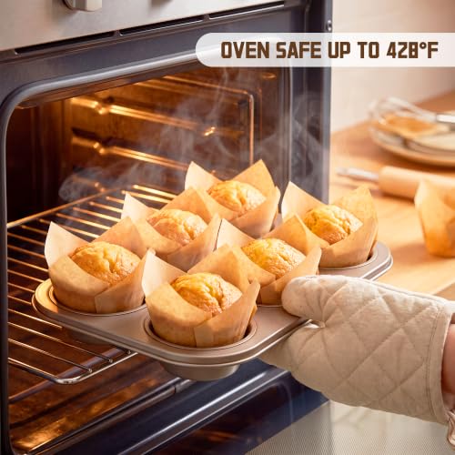 Natural 200 pcs Tulip Cupcake Liners for Baking Muffins - Premium, Non-Stick
