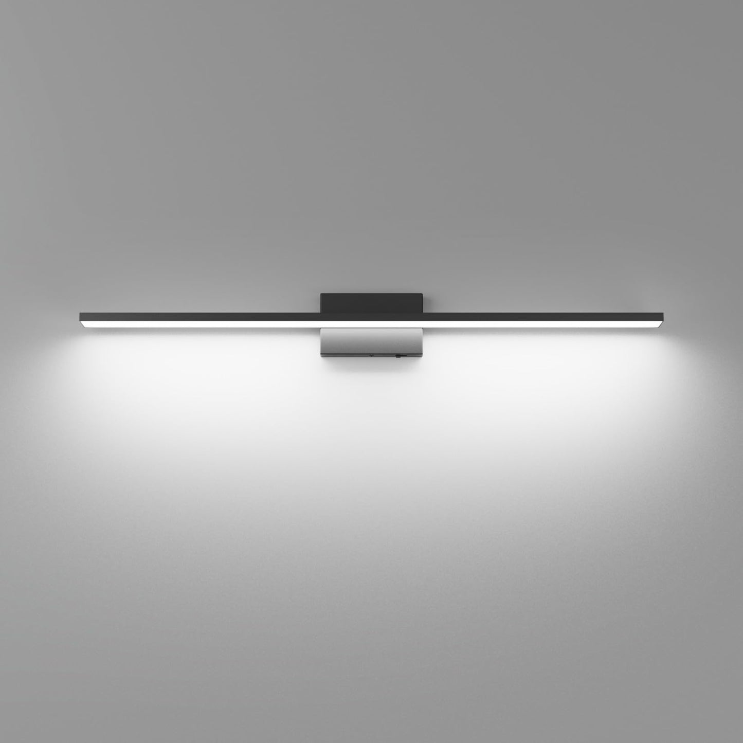 Ralbay 5 Color Temperature Dimmable Black Bathroom Vanity Light Bar 40inch 30W Acrylic LED Modern Matte Black Bathroom Wall Lighting Fixtures Over Mirror