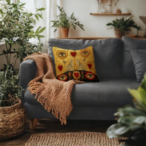 Yellow Leopard Pillow Cover 18x18 Inches - Cozy Home Decor Cushion