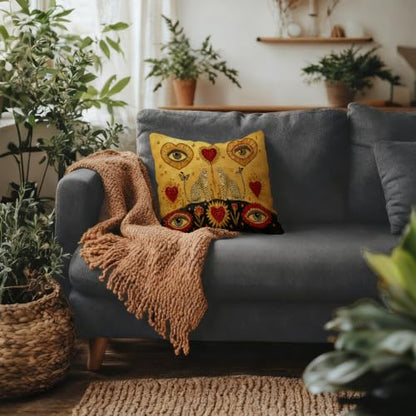 Yellow Leopard Pillow Cover 18x18 Inches - Cozy Home Decor Cushion