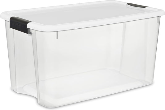 Sterilite 20-Pack Ultra Latching Storage Bins - Heavy-Duty Clear Plastic Containers, 70 Quart