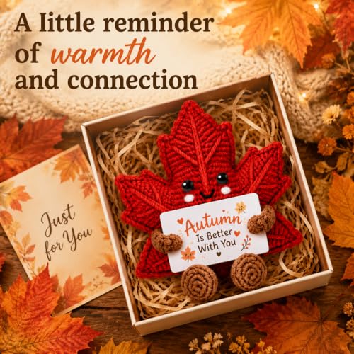 Autumn Fall Gifts for Women Friends Coworkers Stuffed Animal - Leaves Decor