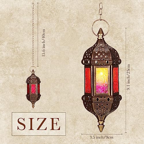 12 Pack Moroccan Hexagon Candle Lantern Holders Hanging Decor for Indoor Outdoor