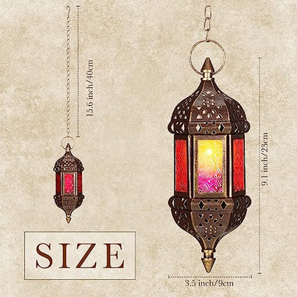 12 Pack Moroccan Hexagon Candle Lantern Holders Hanging Decor for Indoor Outdoor