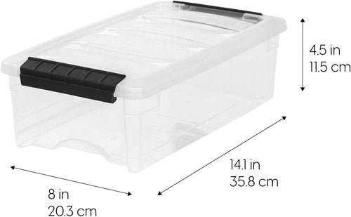 IRIS USA 6-Pack Storage Bins - Stackable 6 Quart Organizing Solution with Lids | Durable BPA-Free Plastic
