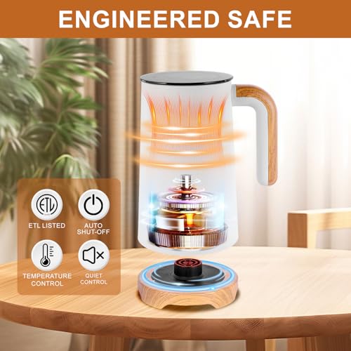 Electric Milk Frother and Steamer 400W - White, Fast Foam & Heating