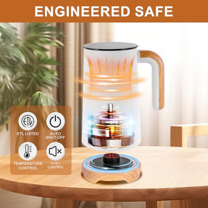 Electric Milk Frother and Steamer 400W - White, Fast Foam & Heating