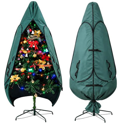 9Ft Christmas Tree Storage Bag Upright Cover for 8-9 Ft Trees Green
