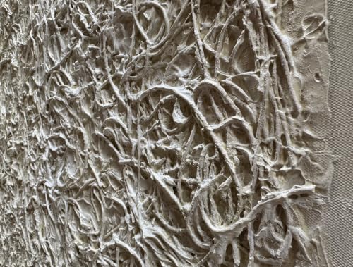 Hand Painted Neutral Toned Abstract Canvas Wall Art 28x40 Inch