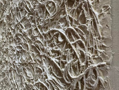 Hand Painted Neutral Toned Abstract Canvas Wall Art 28x40 Inch