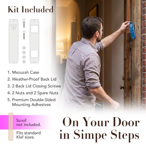 Modern Acrylic Jewish Mezuzah Case with Map Design - Weatherproof, Handmade in Canada, Soft Blues / Map Variation