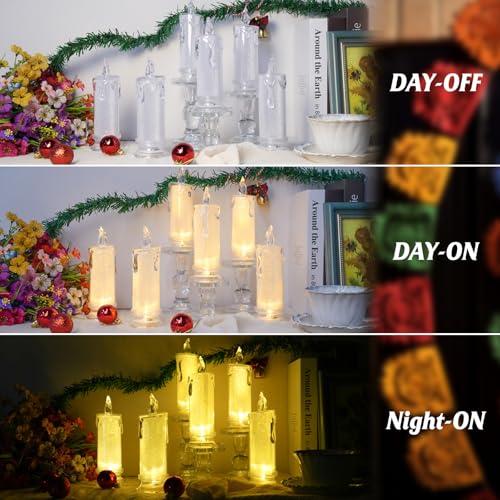 White LED Flameless Candles 4-Pack Battery Operated Halloween Decor
