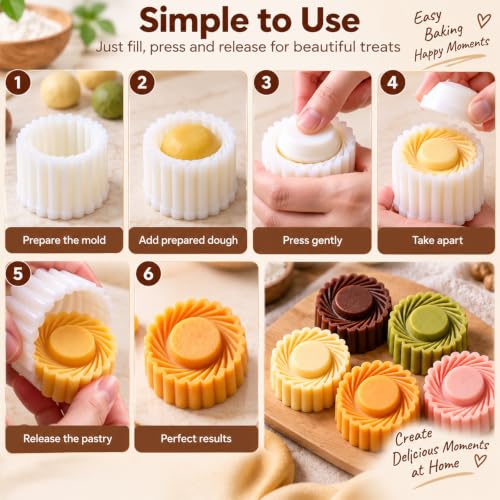 Double-Ended Pastry Mold 2pcs - Decorative Mooncake & Pastry Cutter Set