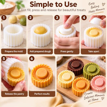 Double-Ended Pastry Mold 2pcs - Decorative Mooncake & Pastry Cutter Set