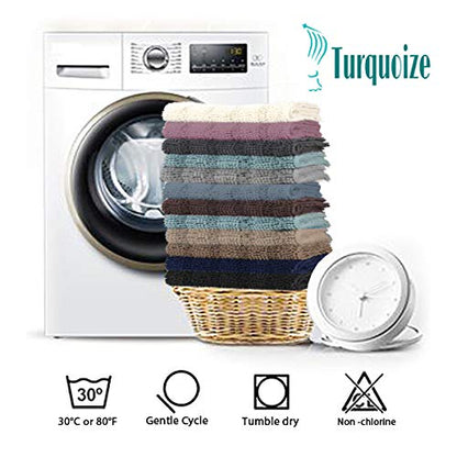 Turquoize Chenille Bathroom Rugs Set - Non-Slip Bath Mats for Bathroom Floor, Kitchen/Entryway (20" x 32" and 17" x 24"), Stone Blue