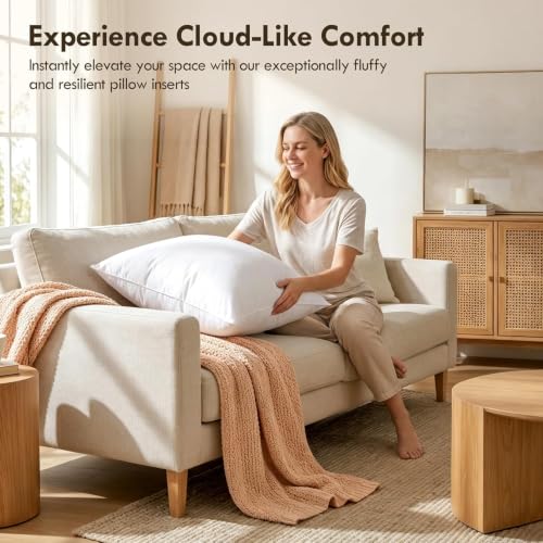 26x26 Decorative Throw Pillow Insert - White, High-Fill Support