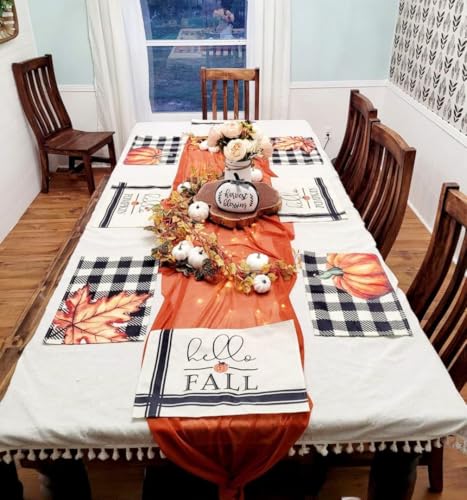 Burnt Orange Chiffon Table Runner 29x120 Inches - Rustic Wedding & Holiday Decor