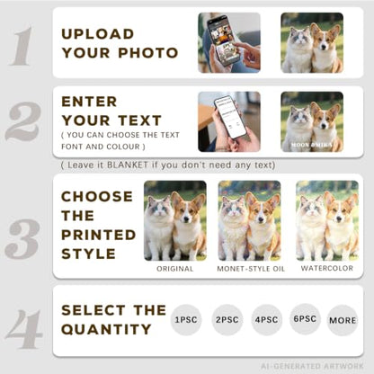 Custom Ceramic Coasters with Photo & Text - Personalized Keepsake - Variation of Custom Coasters