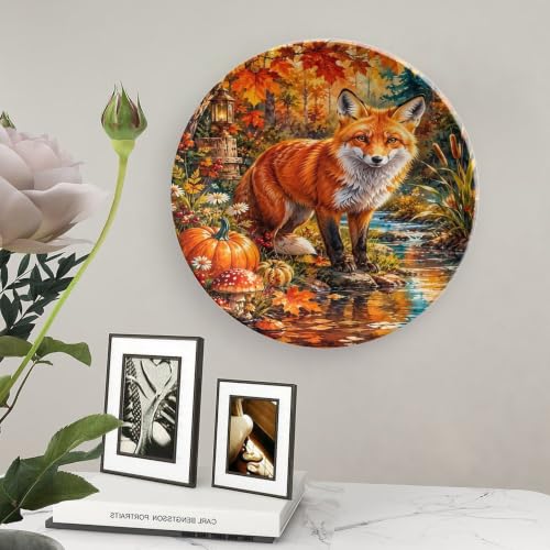 Autumn Maple Leaf Pumpkin Bone China Decorative Plate 8in with Variation Style-7 / 8inch