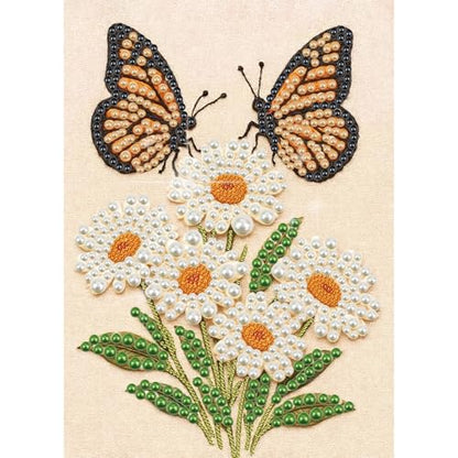 Pearl Butterfly Diamond Painting Kit for Adults and Beginners - Flower Variation, 12x16 Inch Home Wall Decor