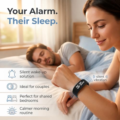 Heavy Sleepers Vibration Alarm Wristband - Silent Wake Up Watch with Time Display & Tracking - Variation 1