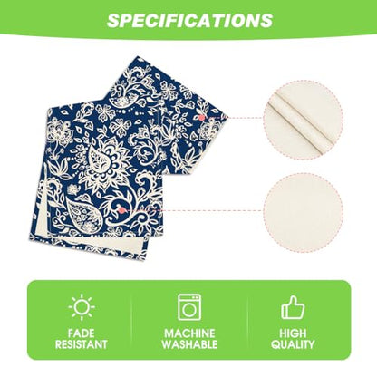 Blue Floral Paisley Table Runner - 13x72 Inch Seasonal Kitchen Decor