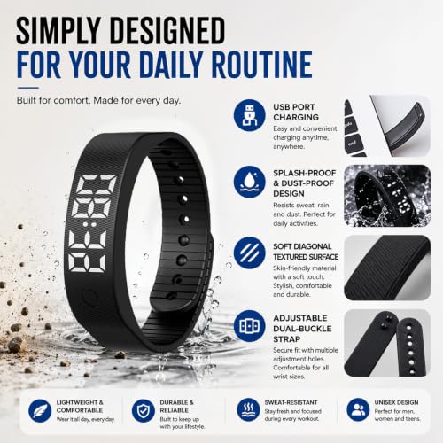 Vibrating Alarm Wristband with Activity Tracker for Heavy Sleepers