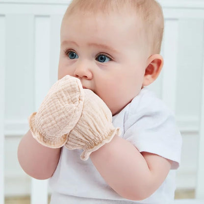 Pro Goleem Muslin Baby Mittens - 100% Cotton No Scratch Soft Gloves for Newborns 0-6 Months