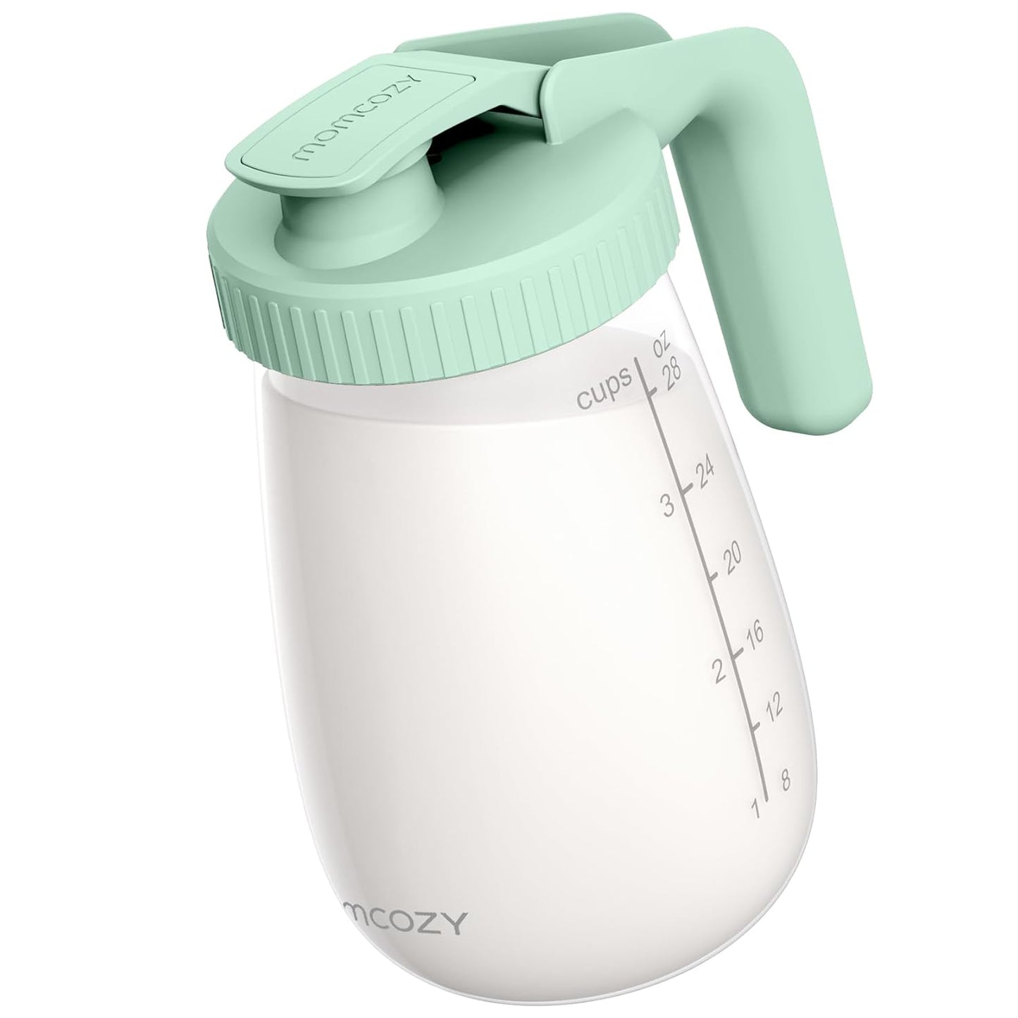 Momcozy Breast Milk Pitcher - No Leak Glass Storage Container for Easy Baby Formula | Green, Heat & Cold Resistant