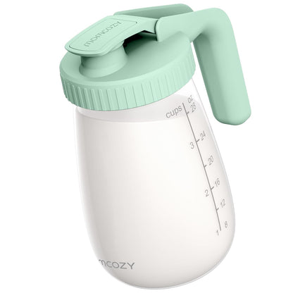 Momcozy Breast Milk Pitcher - No Leak Glass Storage Container for Easy Baby Formula | Green, Heat & Cold Resistant