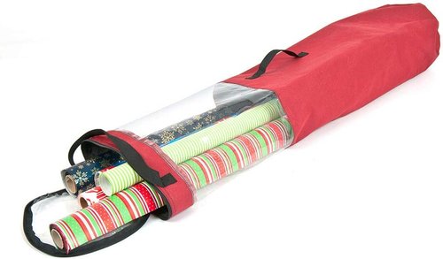 Gift Wrapping Paper Storage Containers - Holds 12 Rolls (40-Inch) | Underbed or Closet Storage | Clear Window for Easy Access