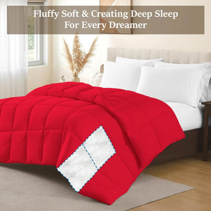 Queen Comforter 100% Egyptian Cotton 400 Series 300 GSM All Season Ultra Soft Red
