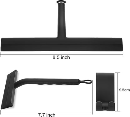 Skiennix Shower Squeegee - Stainless Steel Glass Cleaner with Silicone Blade & No-Drill Hook