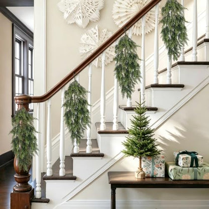 Artificial Cedar Christmas Teardrop Swag Set - 29 Inch Holiday Decor