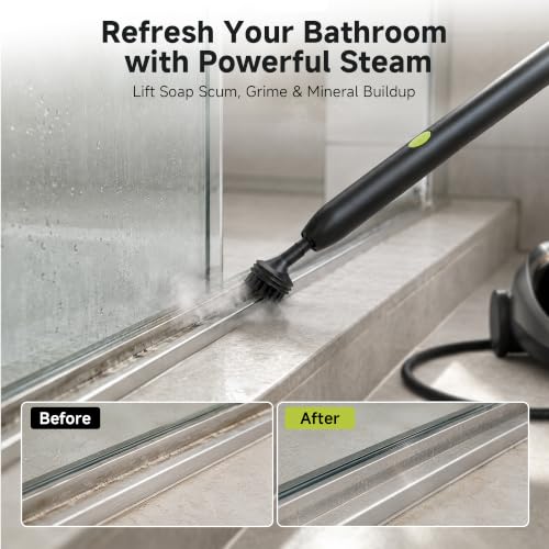 Heavy-Duty Steam Cleaner for Home Black 1500W High Pressure with 22 Accessories