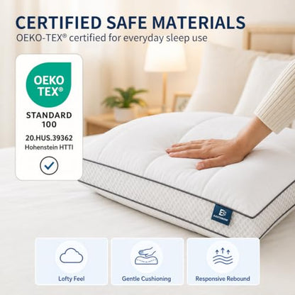 Adjustable Standard Size Pillow for Side Sleepers - White - 1 Pack