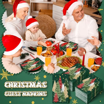 Christmas Tree Napkins Bulk 200 Pieces Holiday Disposable Paper Towels